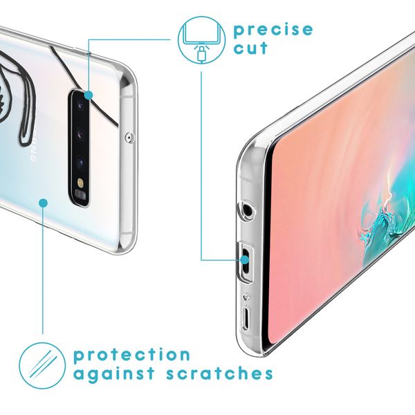 imoshion Design Hülle Galaxy S10 - Abstraktes Gesicht - Schwarz