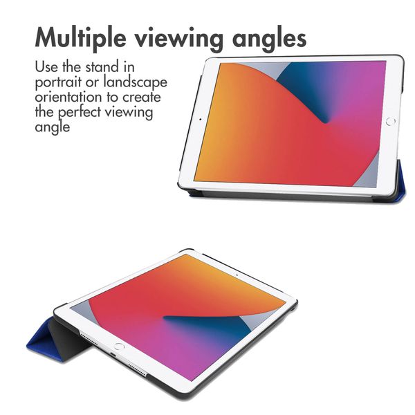 imoshion Trifold Klapphülle Apple iPad 9 (2021) 10.2 Zoll / iPad 8 (2020) 10.2 Zoll / iPad 7 (2019) 10.2 Zoll - Cobalt Blue