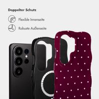 Selencia Vivid Wavy Backcover mit MagSafe Samsung Galaxy S26 Ultra - Happy Dots Burgundy