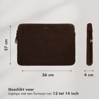 Selencia Teddy Laptop Hülle 13-14 Zoll - Laptop Sleeve - Choco Brown