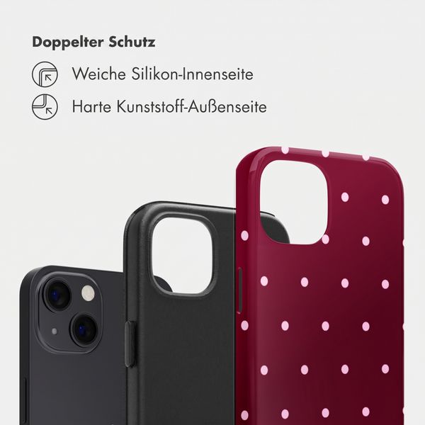 Selencia Vivid Back Cover Apple iPhone 13 / 13 Pro - Happy Dots Burgundy
