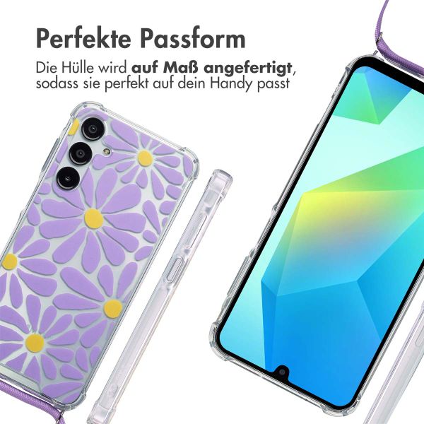 imoshion Design Hülle mit Band Samsung Galaxy A16 - Tropical Violet Flowers Connect