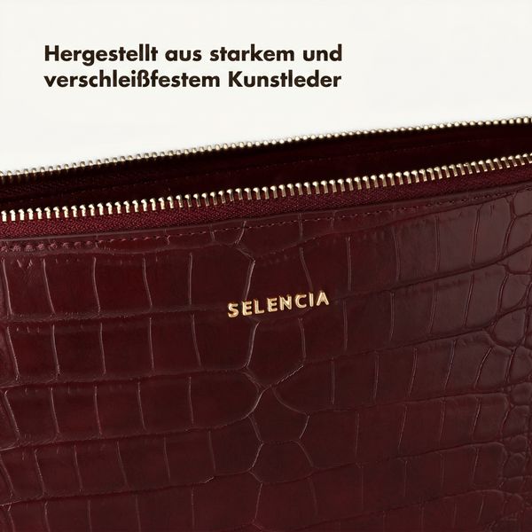 Selencia Croco Laptop Hülle 14 Zoll - Laptop Sleeve - Burgundy