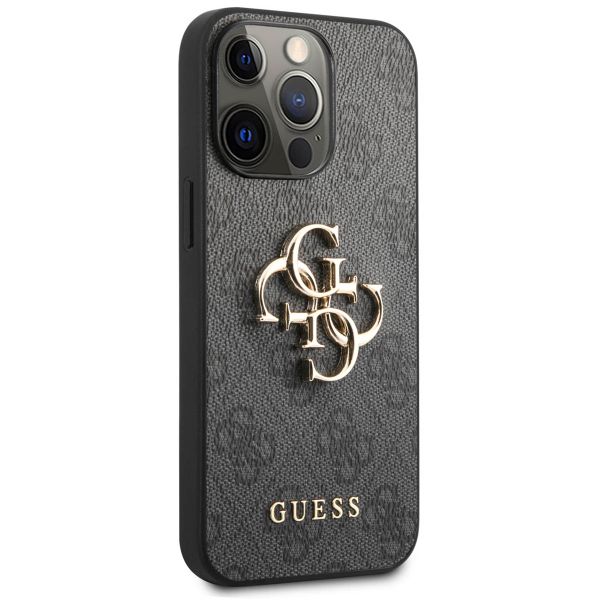 Guess 4G Metal Logo Back Cover für das iPhone 13 Pro - Grau