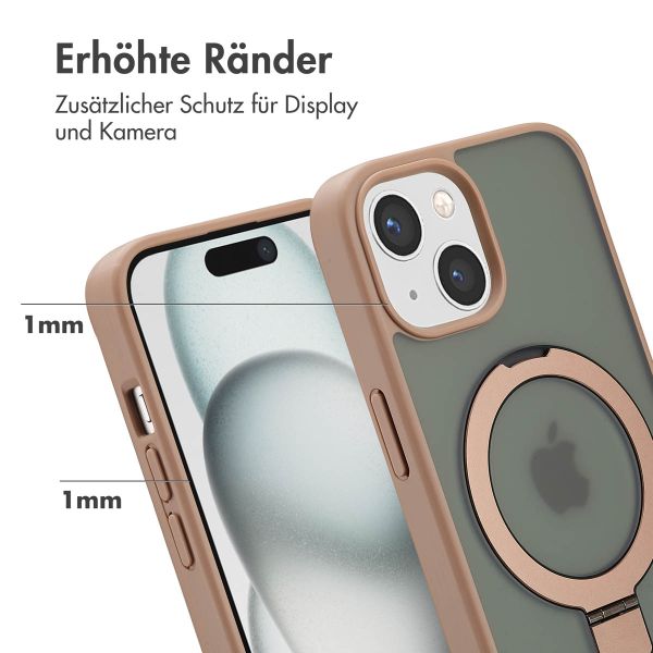 Accezz Ring Stand Backcover mit MagSafe Apple iPhone 15 - Braun