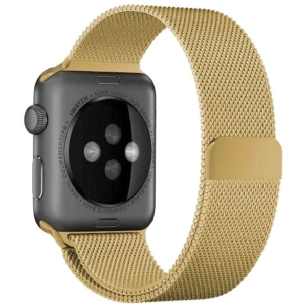 WiWu Milanaise-Armband für das  Apple Watch Series 1 t/m 9 / SE (38/40/41 mm) | Series 10 / 11 (42 mm) - Gold