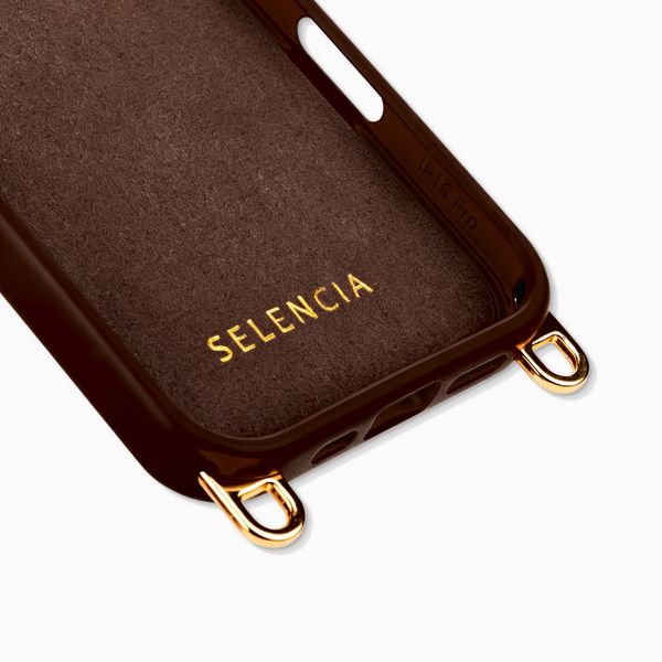 Selencia Rivièra Backcover mit MagSafe mit abnehmbaren Haken Apple iPhone 16 Pro - Choco Brown