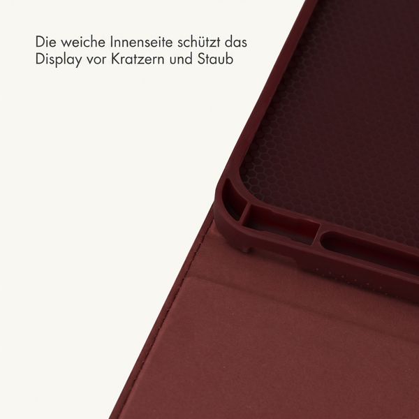 Selencia Croco Klaphülle Apple iPad 11 (2025) 11 Zoll A16 / iPad 10 (2022) 10.9 Zoll - Burgundy