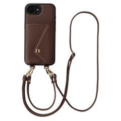Selencia Sera HandyHülle mit Kordel und Umschlag-Kartenhalter Apple iPhone 17e / 16e - Chocolate Brown
