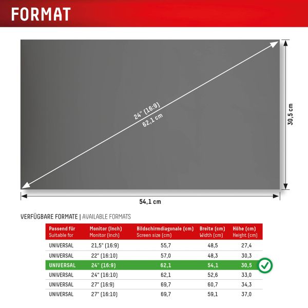 Displex Privacy Safe magnetische Bildschirmschutz Desktop 24 Zoll - Universal - 16:9