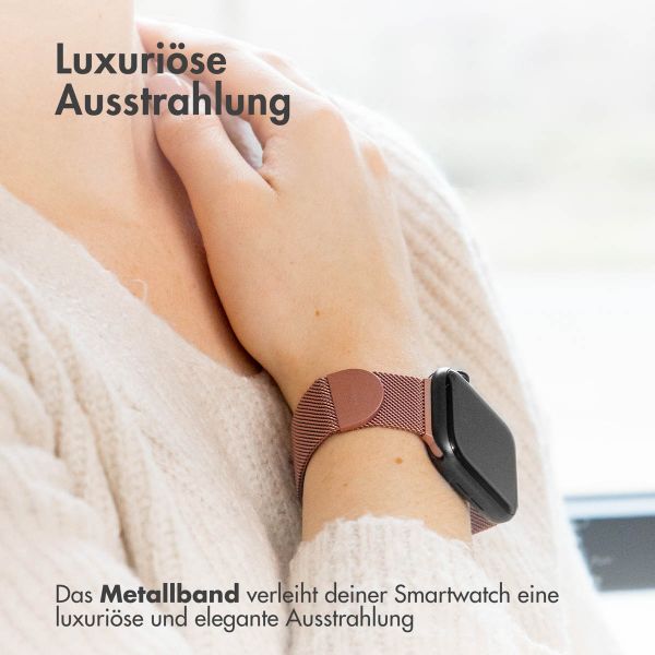 imoshion Magnetisches Milanaise Armband für das  Apple Watch Series 1 - 9 / SE (38/40/41 mm) | Series 10 / 11 (42 mm) - Größe S - Rosa