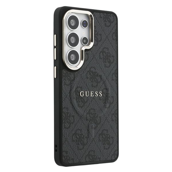 Guess 4G Leather Back Cover mit MagSafe Samsung Galaxy S26 Ultra - Gold Edge - Black