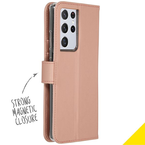 Accezz Wallet TPU Klapphülle Samsung Galaxy S21 Ultra - Rosé gold