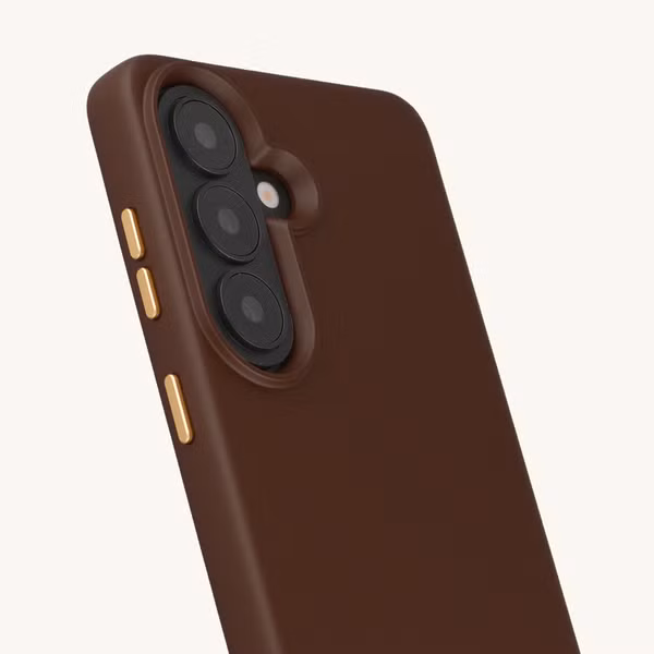 Selencia Rivièra Backcover mit MagSafe mit abnehmbaren Haken Samsung Galaxy S26 - Choco Brown