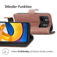imoshion Luxuriöse Klapphülle Xiaomi Poco M4 Pro 5G - Braun