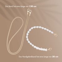 Selencia Handykette Set mit Perlen und Muscheln - Beige