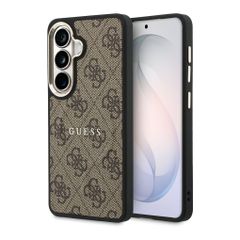 Guess 4G Leather Back Cover mit MagSafe Samsung Galaxy S26 - Gold Edge - Brown