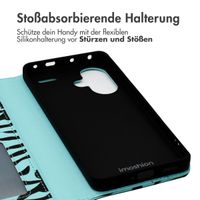 imoshion Design Klapphülle für das Xiaomi Redmi Note 13 Pro Plus (5G) - Black Blue Stripes