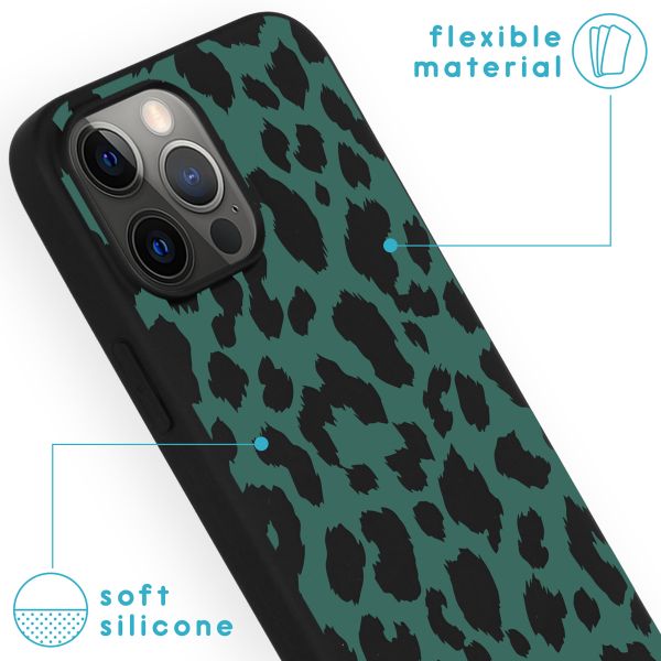 imoshion Design Hülle für das iPhone 13 Pro Max - Leopard - Schwarz / Grün