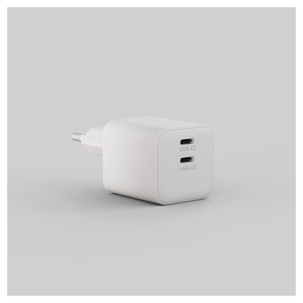 Zens Kompaktes Ladegerät 2x USB-C 100W - Netzteil - Weiß