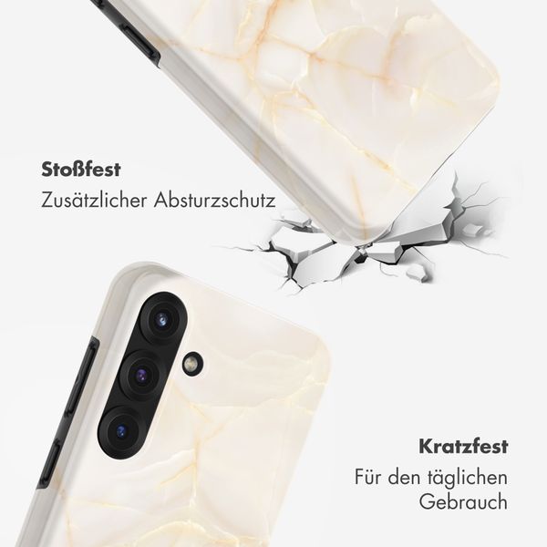 Selencia Vivid Rückabdeckung mit MagSafe Samsung Galaxy S25 - Golden Beige Marble