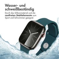 imoshion Geflochtenes Silikonarmband für die Apple Watch Series 1 bis 10 / SE / Ultra (2) (44/45/46/49 mm) - Dunkelgrün