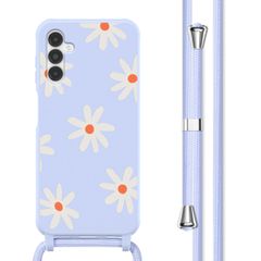 imoshion SilikonHülle design mit Band Samsung Galaxy A14 (5G/4G) - Lila Flower Distance