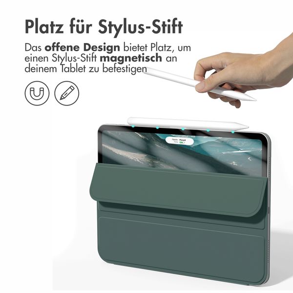 imoshion Magnetic Klapphülle Apple iPad Air 11 Zoll (2025) M3 / (2024) M2 / Air 5 (2022) / Air 4 (2020) - Dunkelgrün