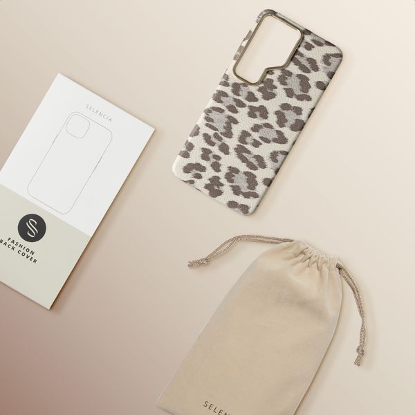 Selencia Sabi Backcover Leopardenmuster mit MagSafe Samsung Galaxy S26 Ultra - Soft Ivory