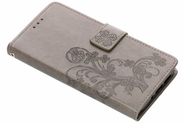 Kleeblumen Klapphülle Grau für das Nokia 7.1