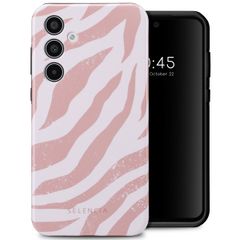 Selencia Vivid Back Cover für das Samsung Galaxy A35 - Colorful Zebra Old Pink