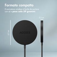Accezz Wireless Charger USB-C - Drahtloses MagSafe- und Qi2-Ladegerät - 1 Meter - Schwarz