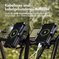 imoshion Fahrrad-Telefonhalter mit Powerbank - Telefonhalter Fahrrad - Kabellose Powerbank - 5.000 mAh - Schwarz