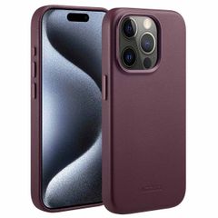 Accezz MagSafe Leather Backcover für das iPhone 15 Pro - Heath Purple