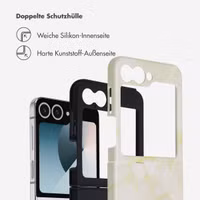 Selencia Vivid Back Cover Samsung Galaxy Z Flip 6 / Flip 7 FE - Golden Beige Marble