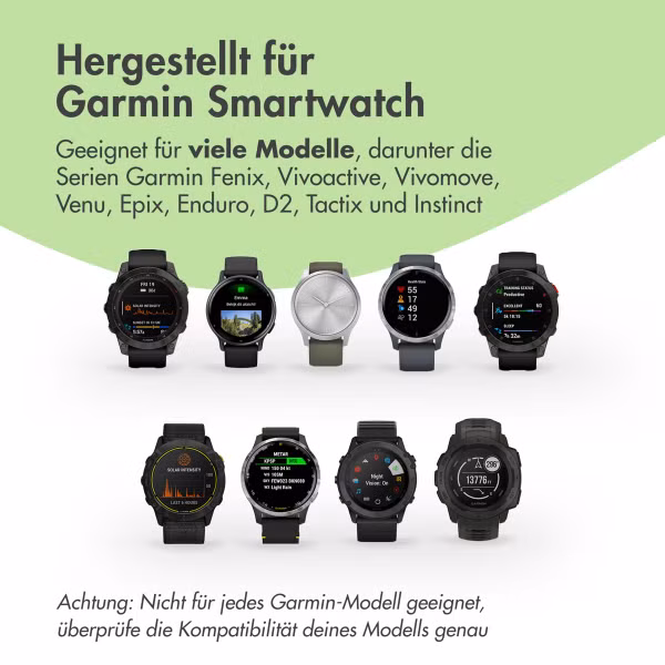 imoshion Ladestation für die Garmin Smartwatch | USB-A-Ladekabel - 1 Meter - Schwarz