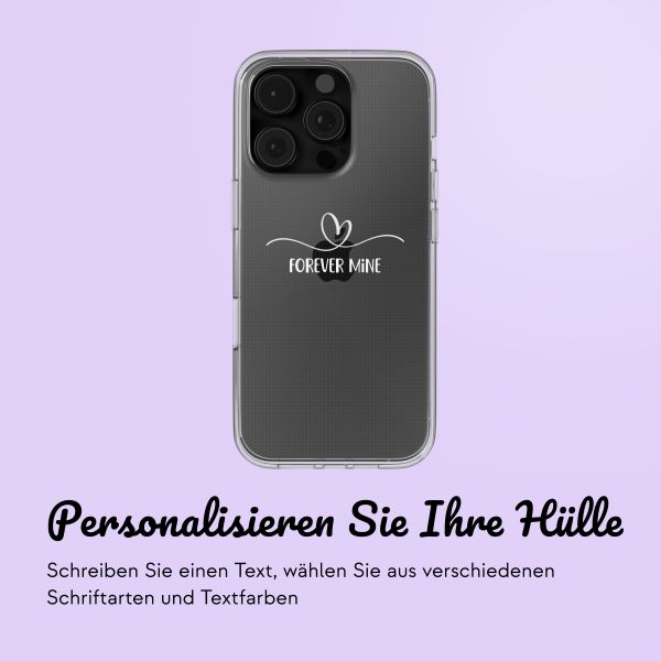 Personalisierte Hülle mit elegantem Herz Apple iPhone 16 Pro Max - Transparent