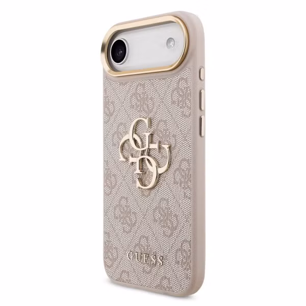 Guess 4G Metal Logo Back Cover Apple iPhone Air - Gold Edge - Pink