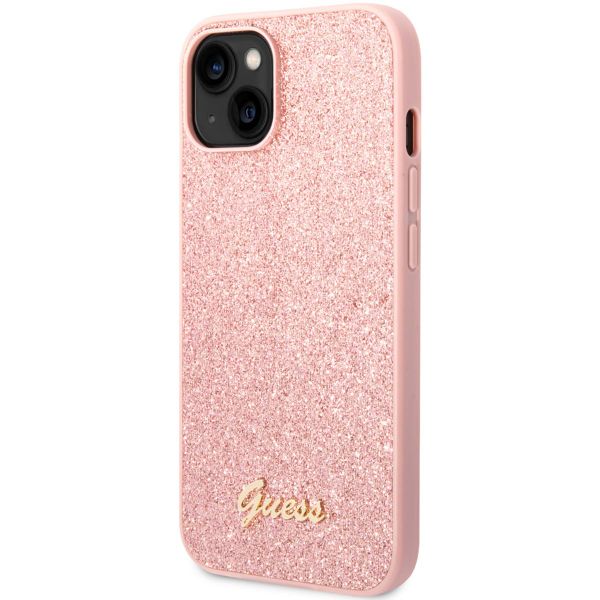 Guess Glitter Flakes Back Cover Apple iPhone 14 - Rosa