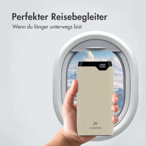 imoshion Powerbank - 20.000 mAh - Schnelles Aufladen und Power Delivery - Sandstone