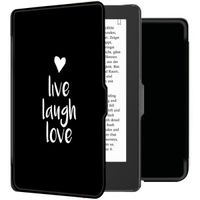 imoshion Design Slim Hard Case Klapphülle für das Tolino Shine 4 - Live Laugh Love