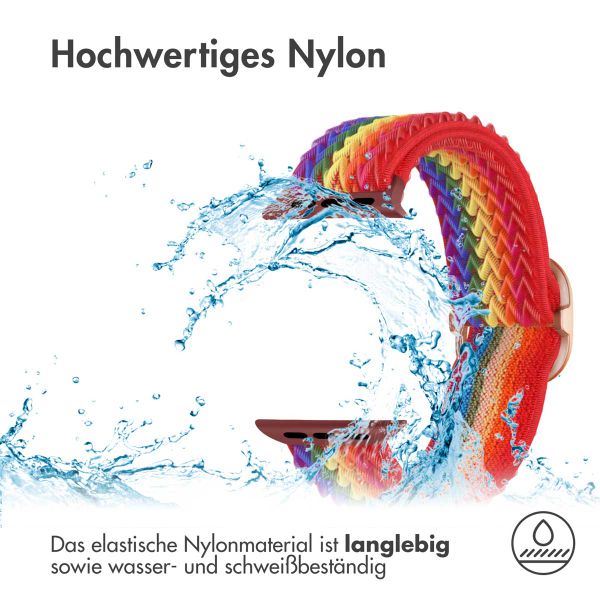 imoshion Elastische Nylonarmband für das Apple Watch Series 1-10 / SE / Ultra (2) - 42/44/45/46/49 mm - Rainbow