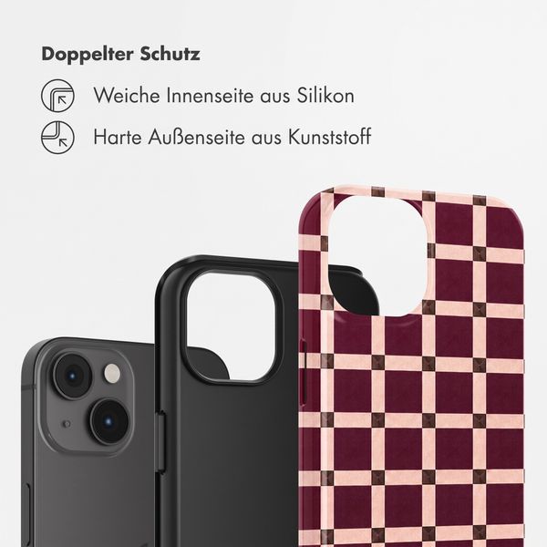 Selencia Vivid Back Cover Apple iPhone 14 - Check This Burgundy