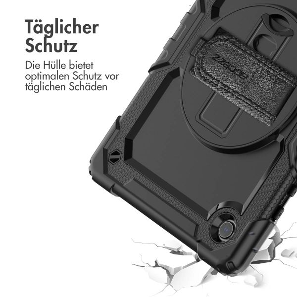 Accezz ﻿Robustes Back Cover mit Schultergurt für das Samsung Galaxy Tab A8 - Schwarz