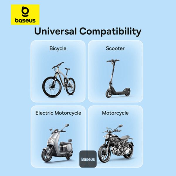 Baseus PrimeTrip 2-in-1 Handyhalterung Fahrrad/Motorrad/Roller - Ring Stand - Magnetisch - Universell - Cosmic Black