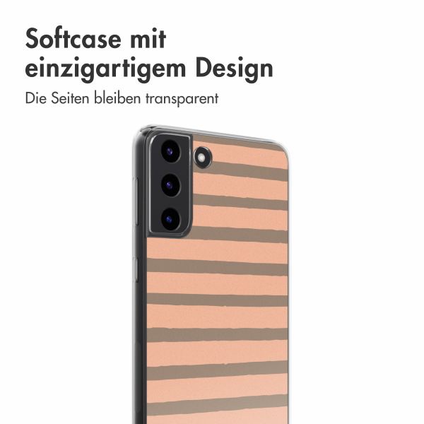 imoshion Design Hülle Samsung Galaxy S22 - Striped Peach Reverse