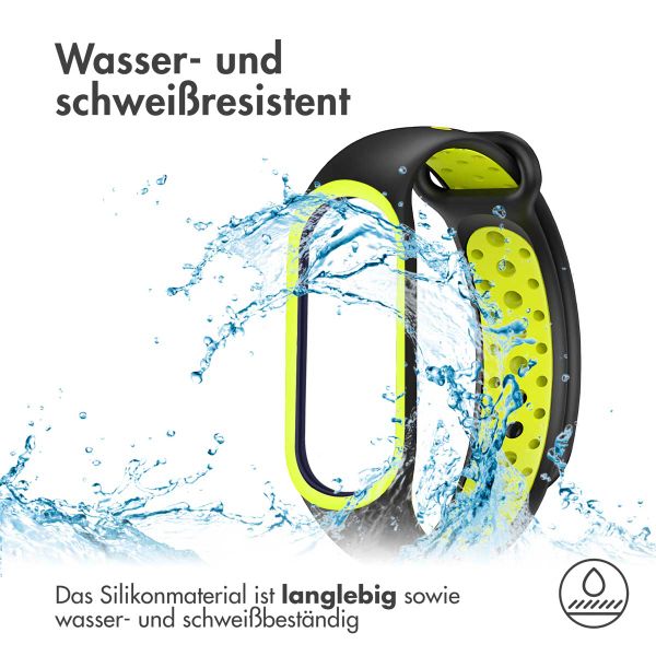 imoshion Silikonband Sport für das Xiaomi Mi Band 7 - Schwarz / Lime