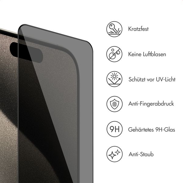 Accezz Sichtschutz-Schutzglas mit Applikator Apple iPhone 16 Plus / 15 Plus