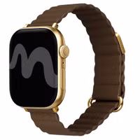 imoshion Magnetisches Kunstlederarmband für Apple Watch | 44/45/46/49 mm - Braun