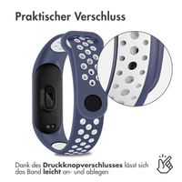 imoshion Silikonband Sport für das Xiaomi Mi Band 7 - Blau / Weiß